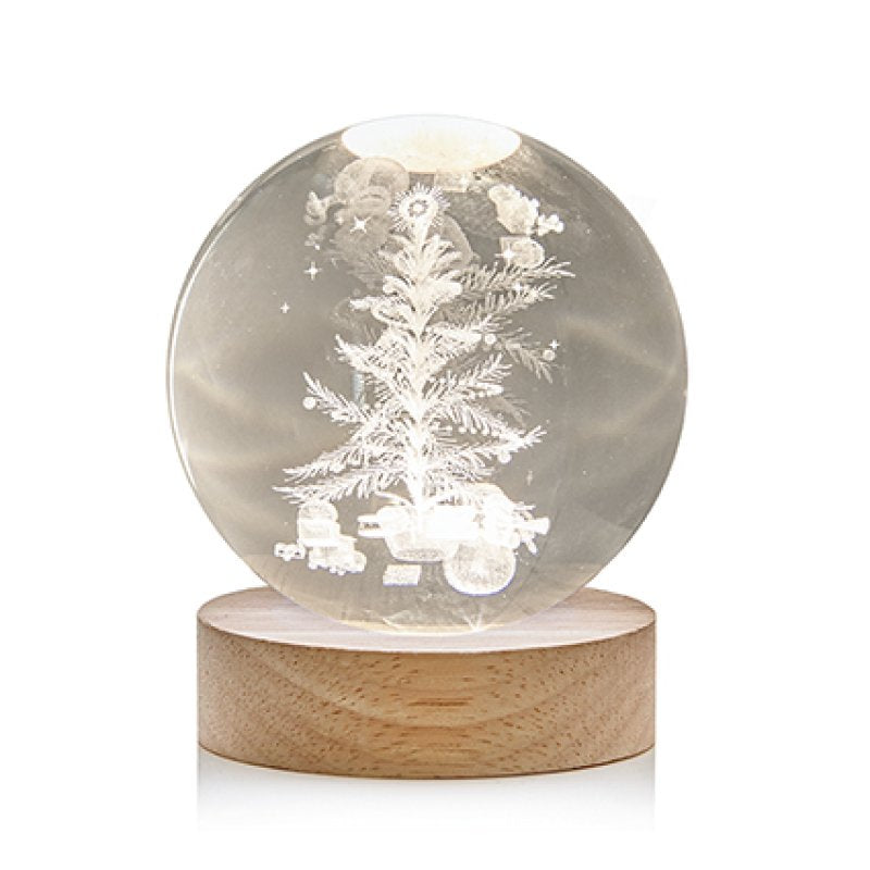 USB LED Glass Ball - Christmas Tree Scene