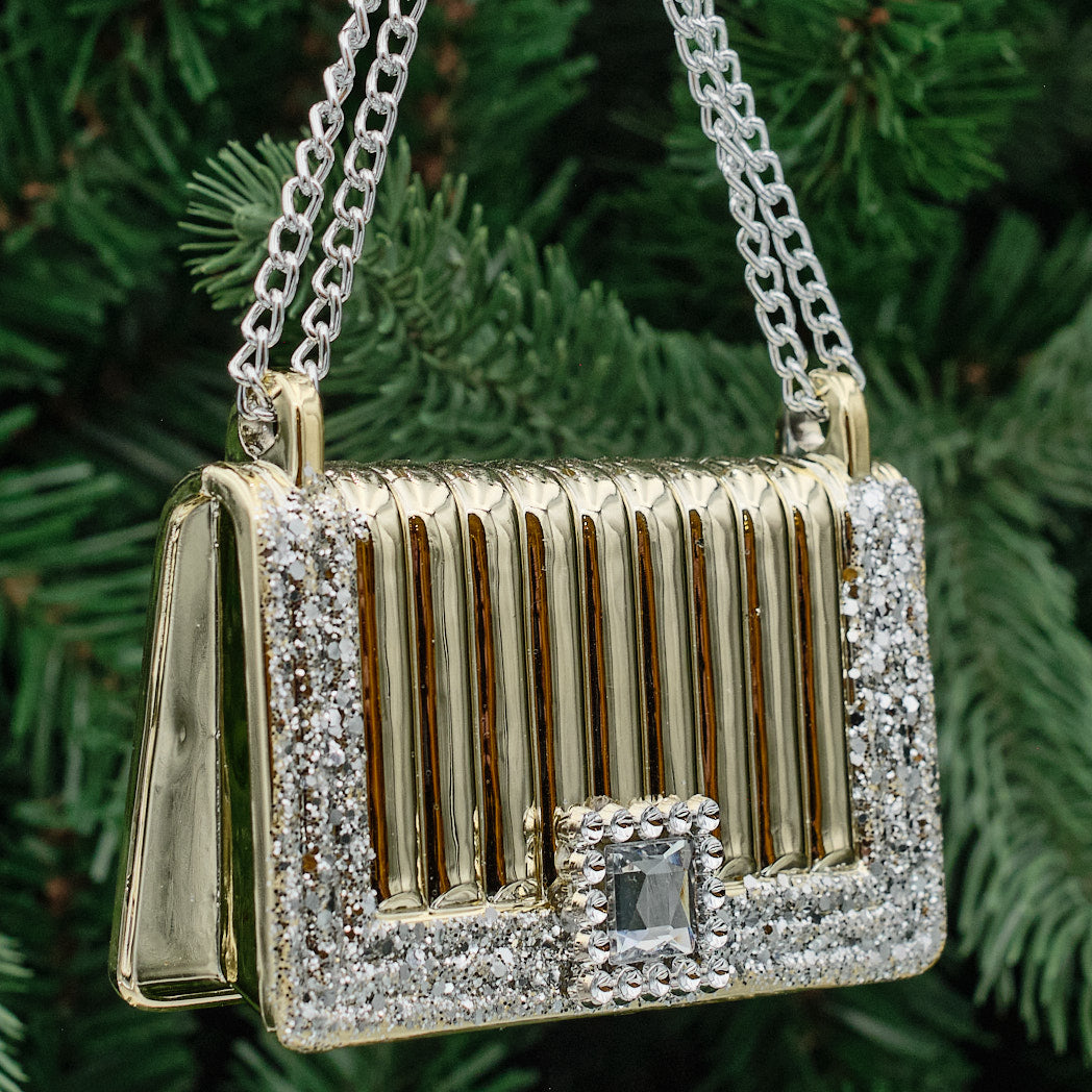 Gold & Silver Jewelled Acrylic Handbag Decoration