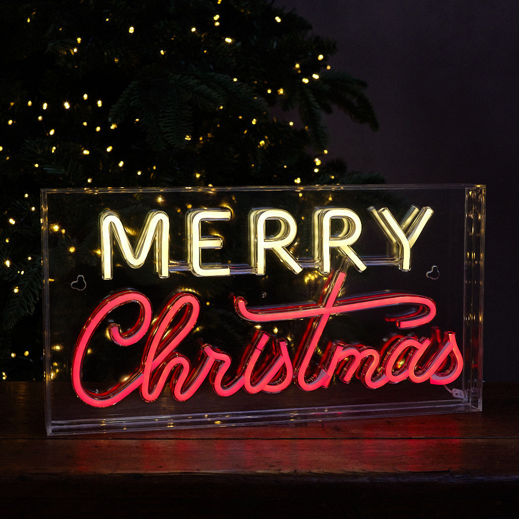 USB Neon Merry Christmas Sign