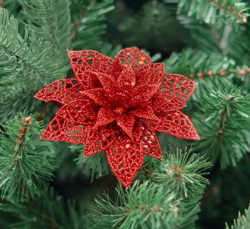 Mini Lace Poinsettia Clip-On