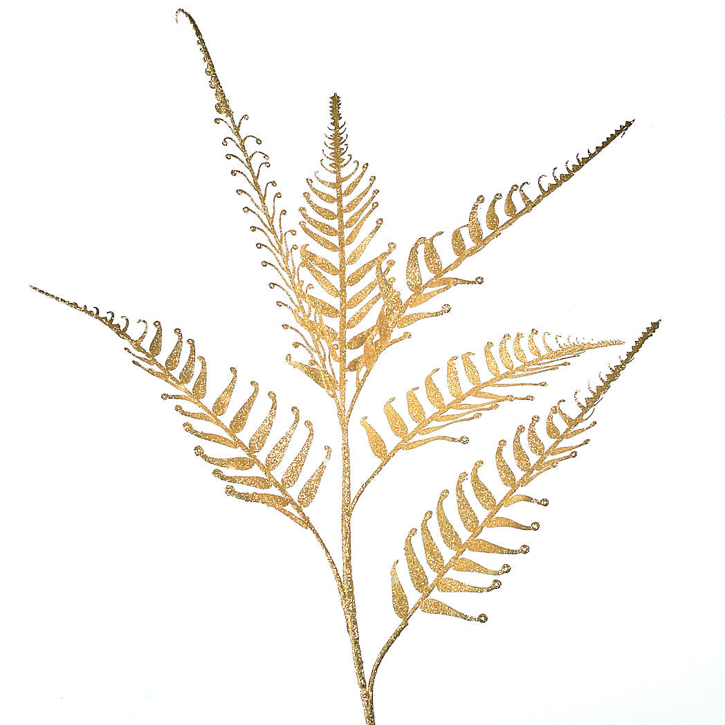Champagne Glitter Fern Spray - 74cm