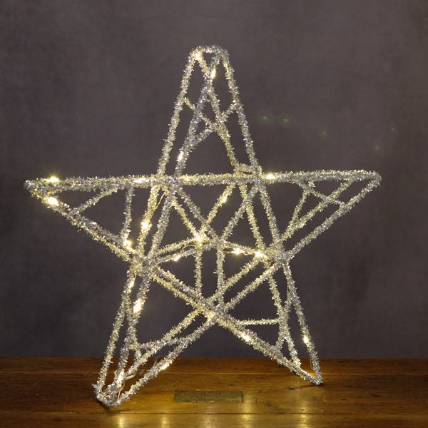 Light Up 30 LED Tinsel Star