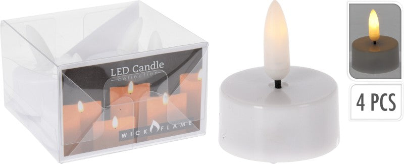 Warm White LED Tealights (Set of 4)
