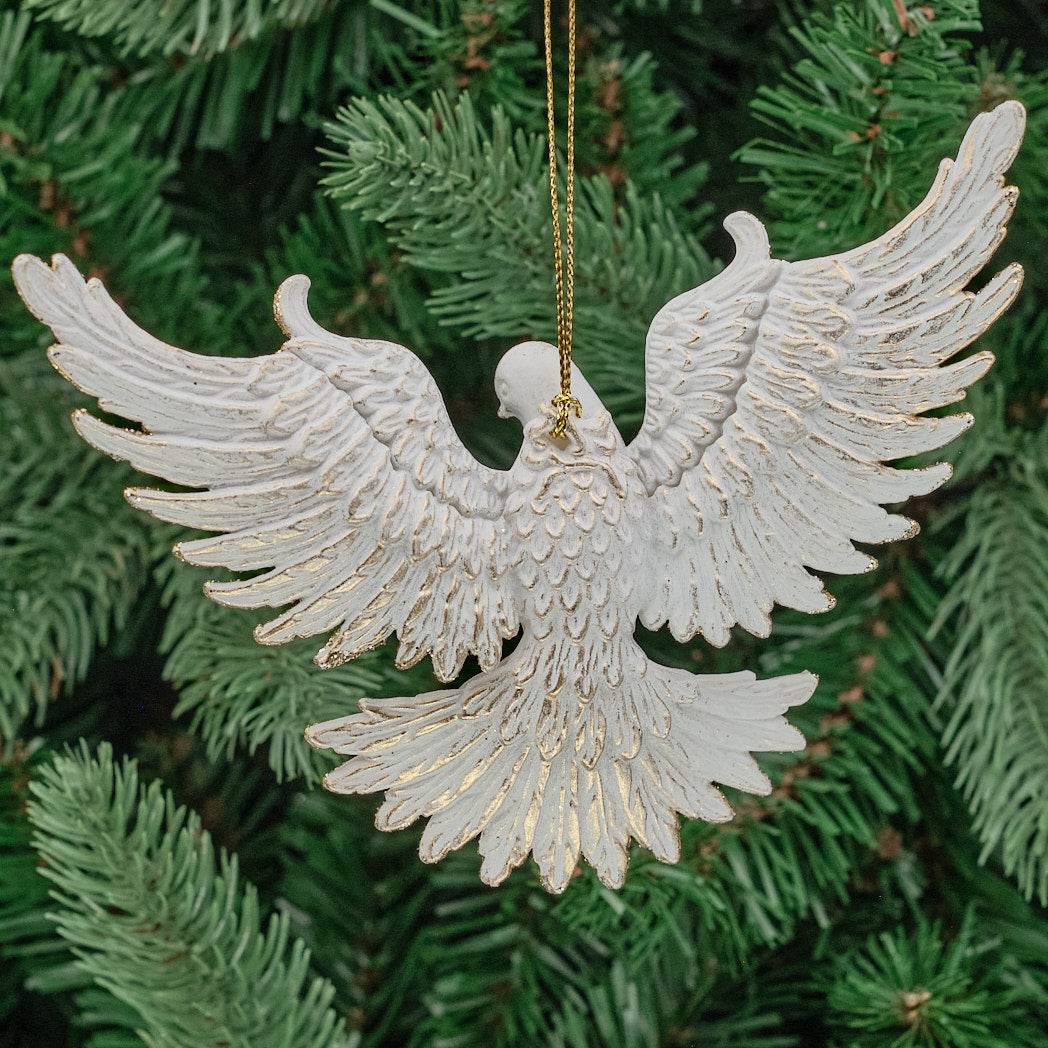 Antique Cream Acrylic Dove Tree Decoration