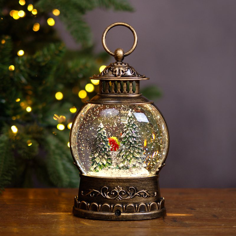 Round Snowman Lantern Water Spinner