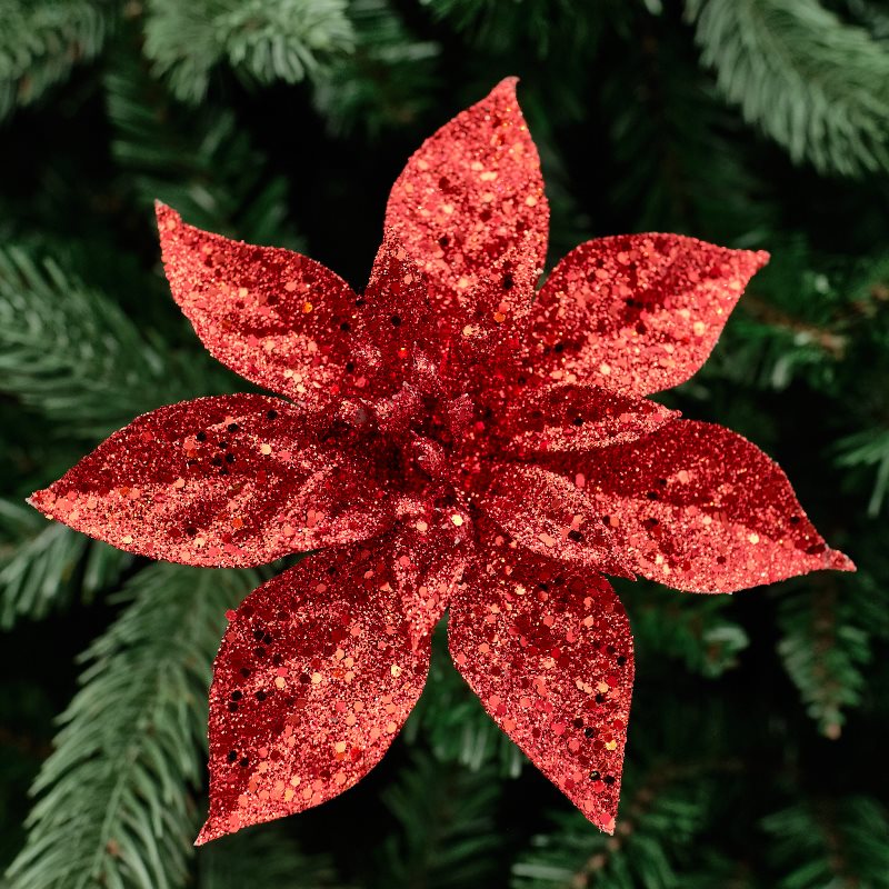 Poinsettia Clip-On