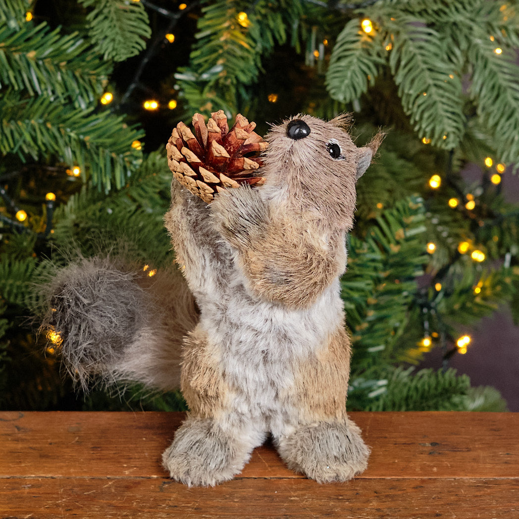 Grey Standing Squirrel Decoration
