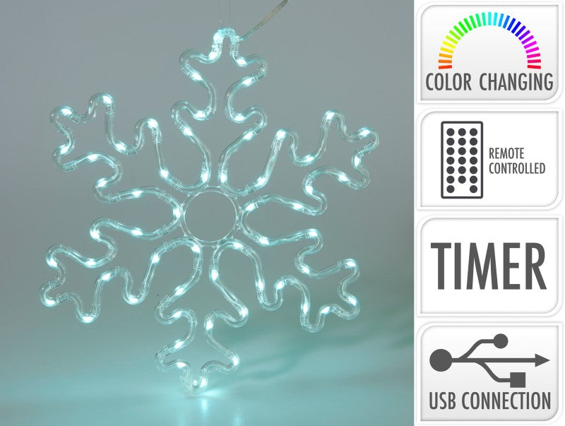 USB Colour-Changing LED Snowflake
