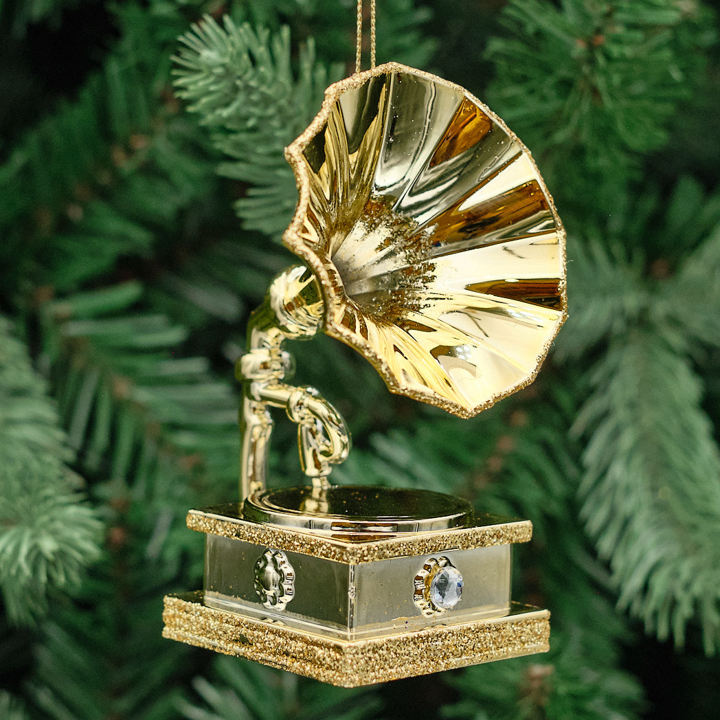 Gold Acrylic Gramophone Tree Decoration
