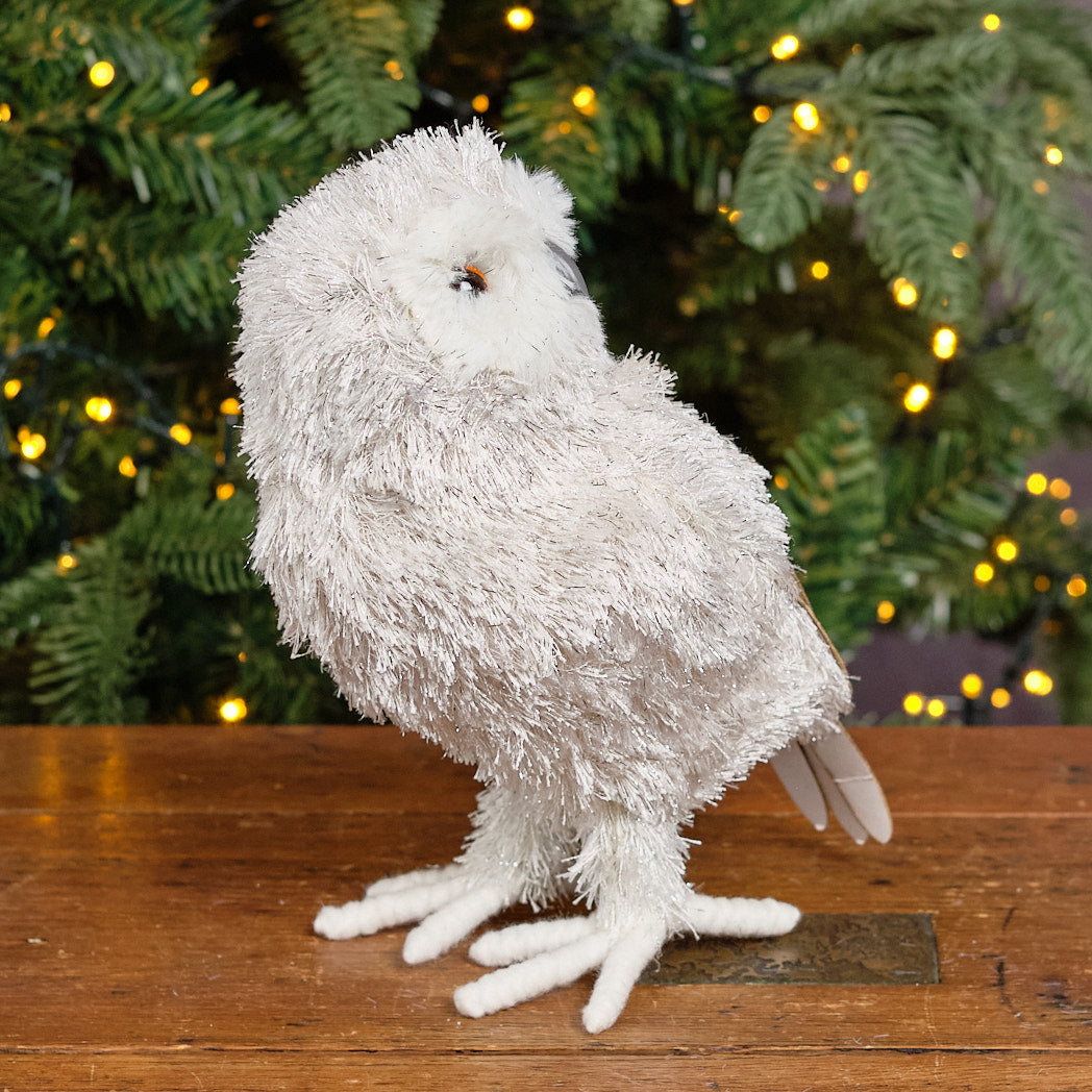 Grey Shimmer Owl Decoration