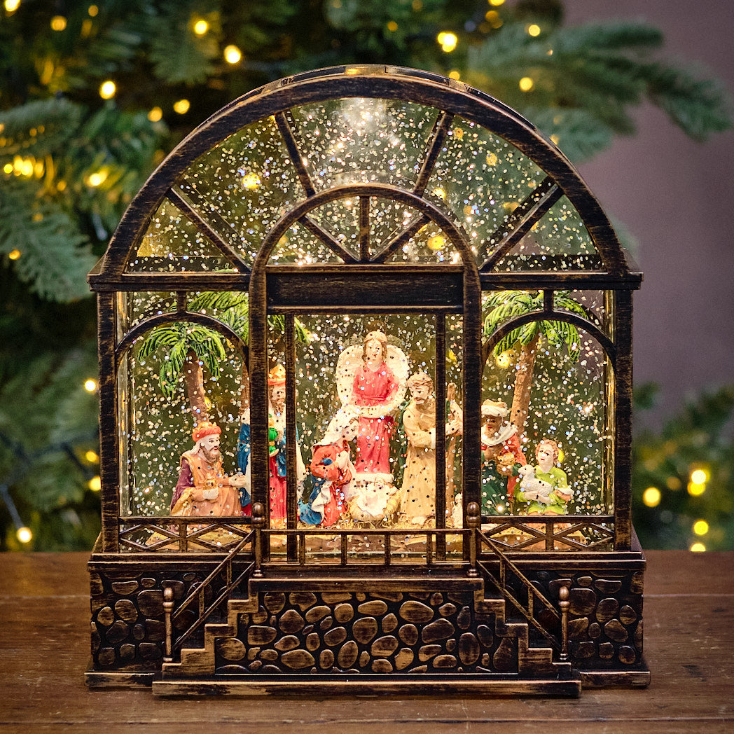 LED Nativity Water Spinner