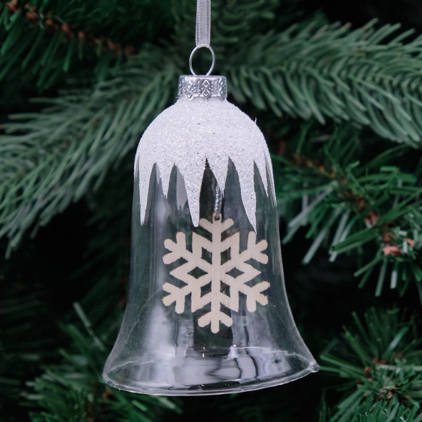 Glass Snowflake Bell