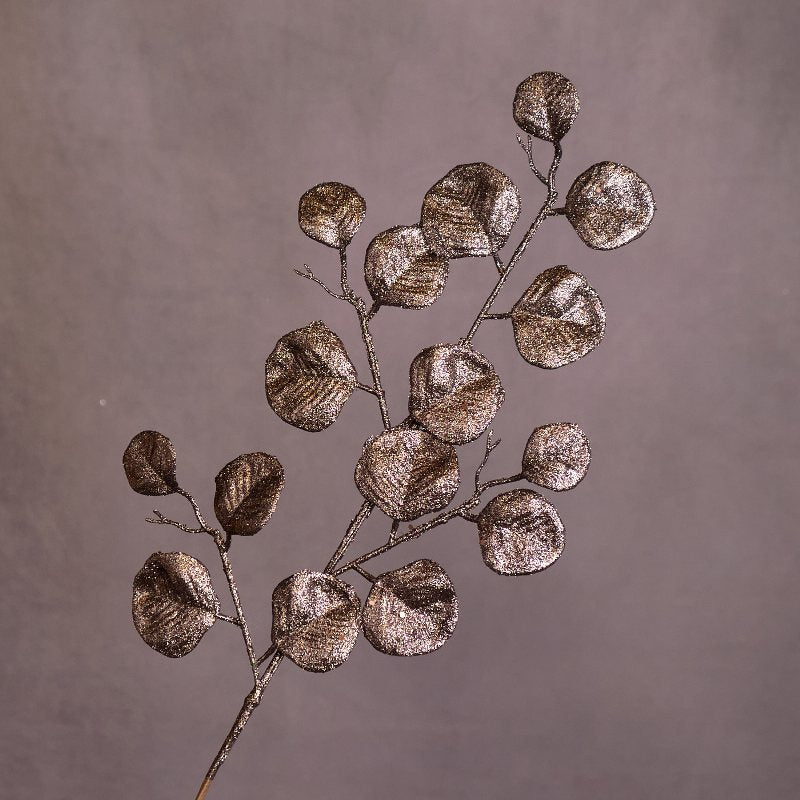 Glittered Silver Dollar Spray