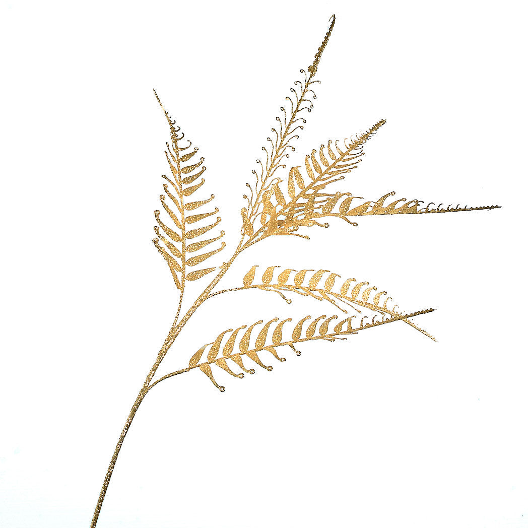 Champagne Glitter Fern Spray - 74cm