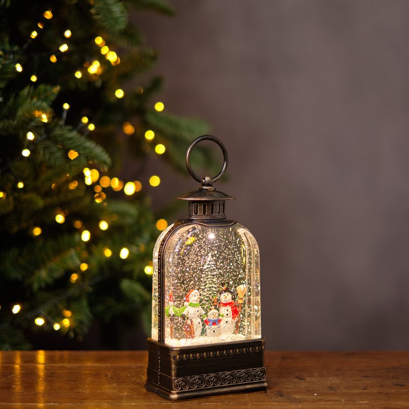 Snowman Family Lantern Water Spinner