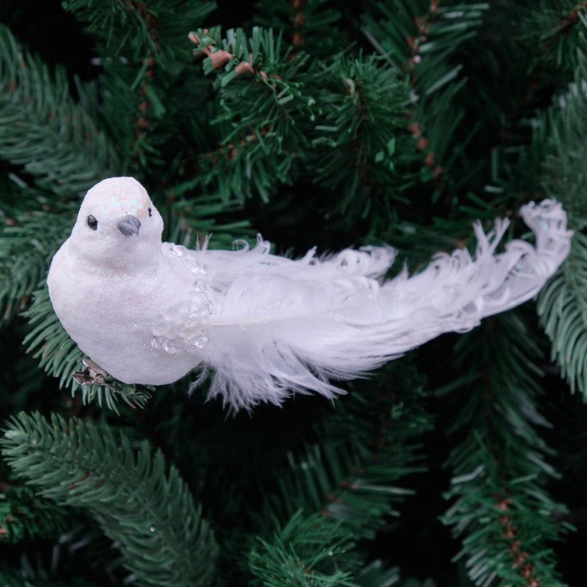 Snowy Jewel Bird Clip-On