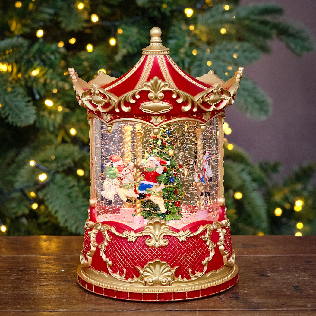 Musical Rotating Christmas Carousel Water Spinner