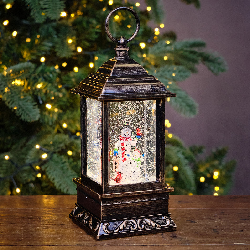 Small Snowman Lantern Water Spinner