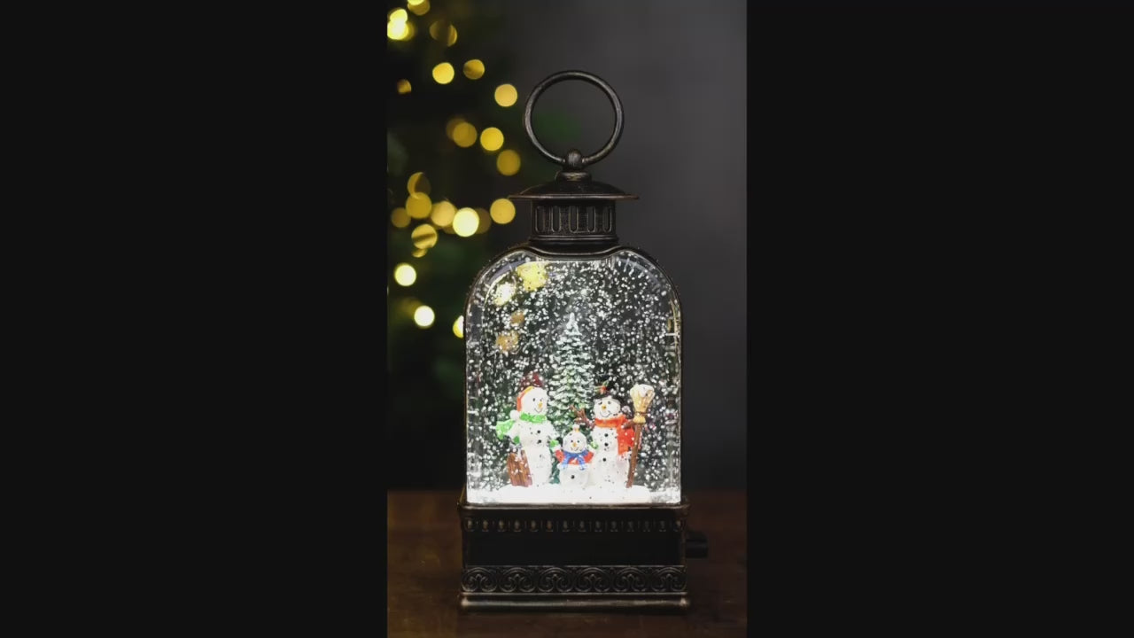 Snowman Family Lantern Water Spinner